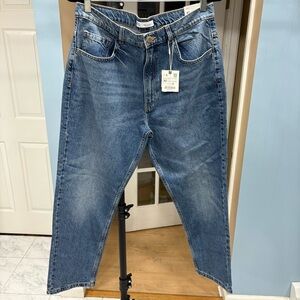 Zara Women's Mom Fit Denim Jeans - Classic Blue